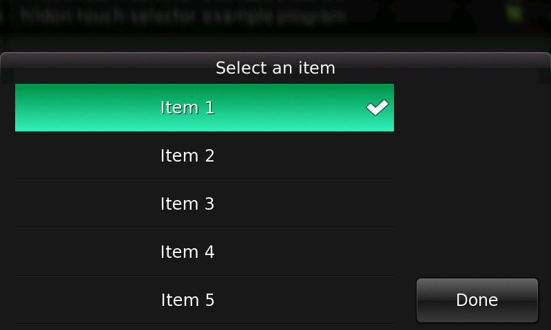 Screenshot of TouchSelector