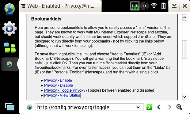 Privoxy Bookmarklets